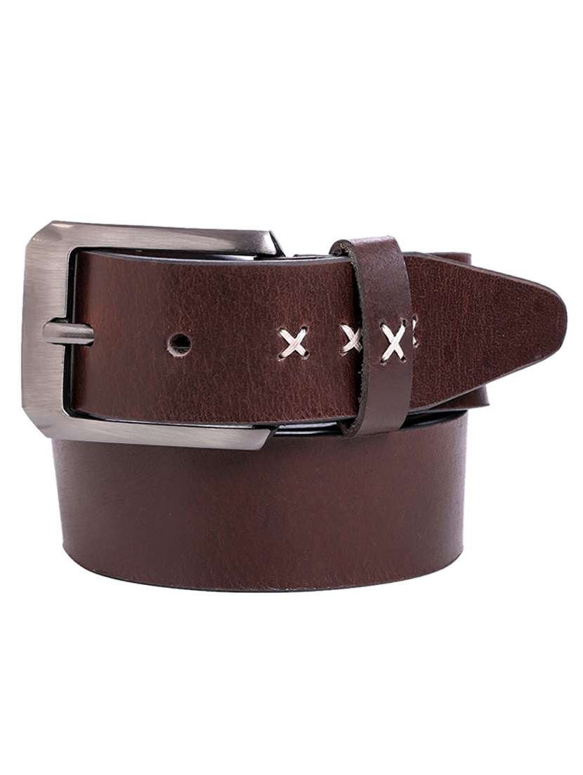 brown leather belt