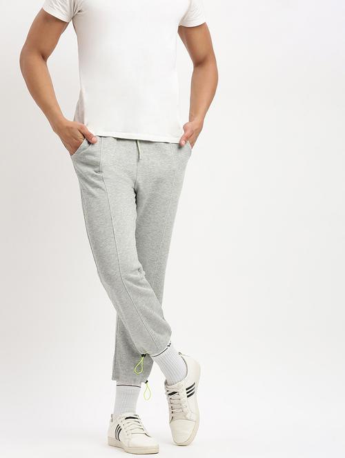 men grey solid mid rise jogger - 21276807 -  Standard Image - 0