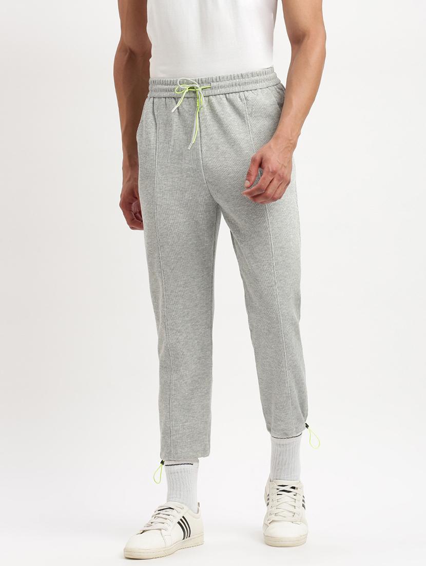 men grey solid mid rise jogger - 21276807 -  Standard Image - 1