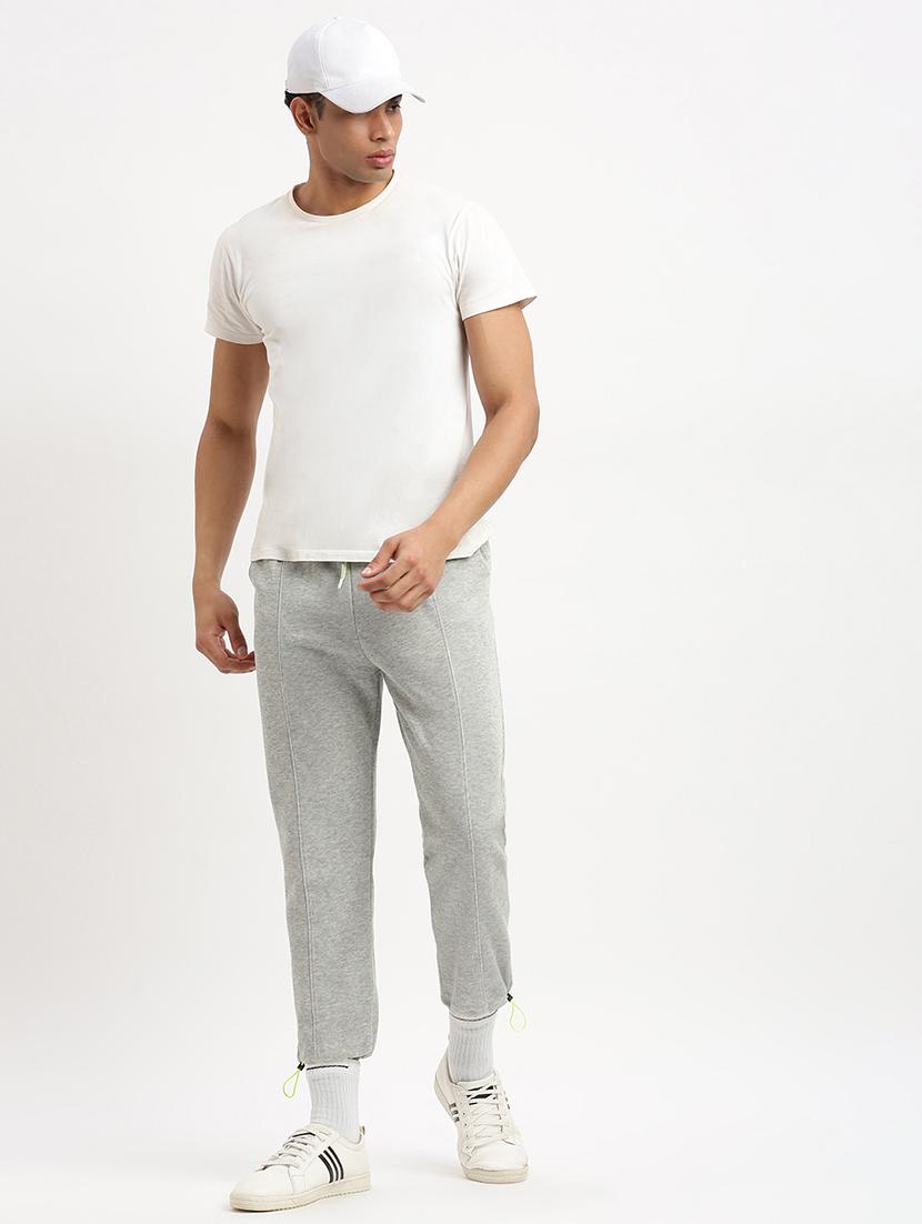 men grey solid mid rise jogger - 21276807 - Standard Image - 4