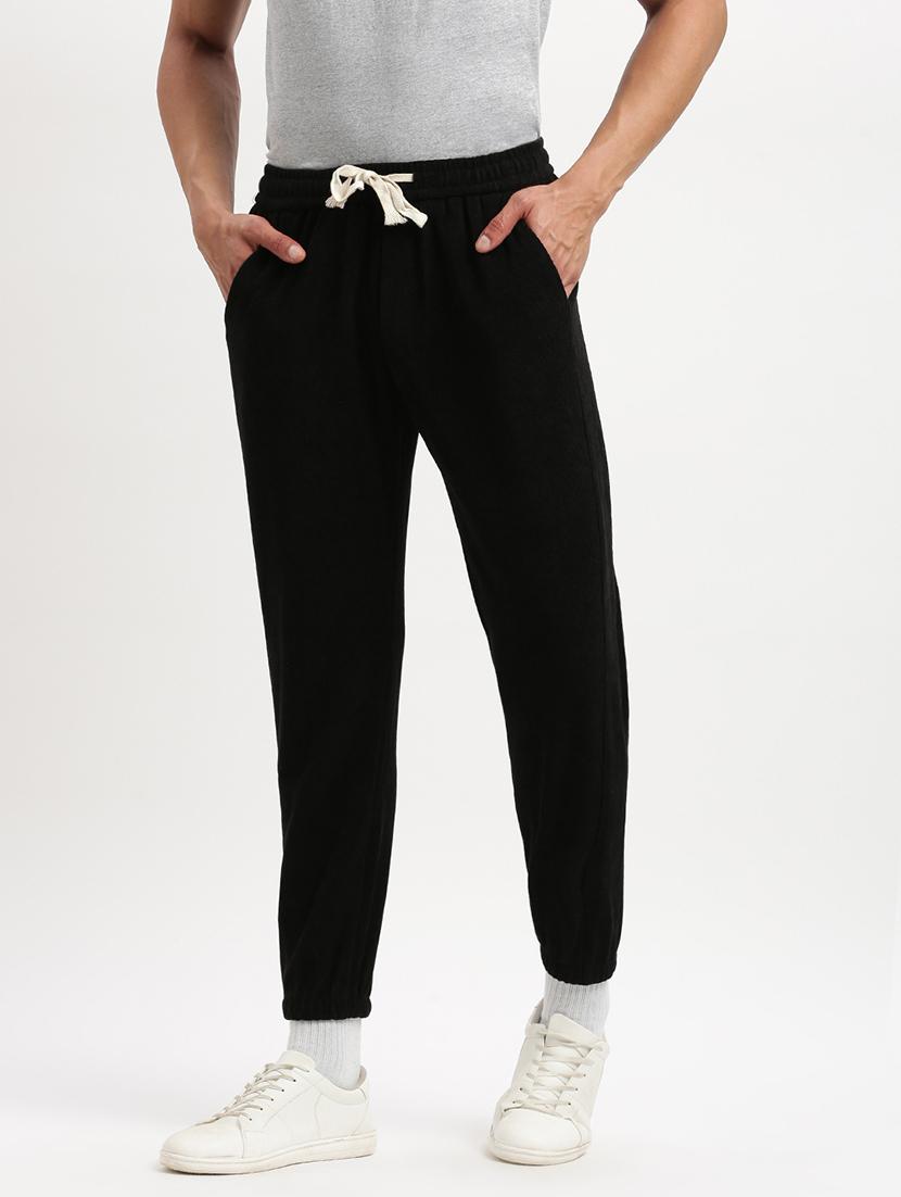 men black solid mid rise jogger - 21276809 - Zoom Image - 0