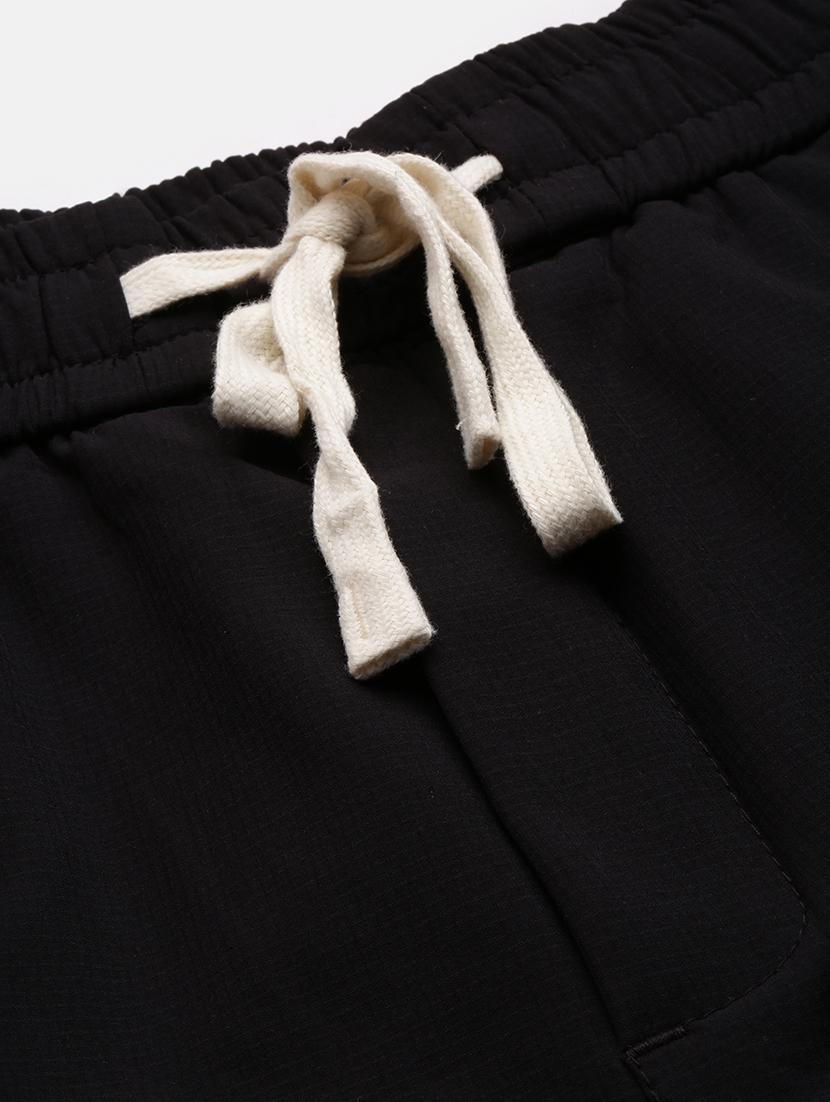 men black solid mid rise jogger - 21276809 - Standard Image - 6