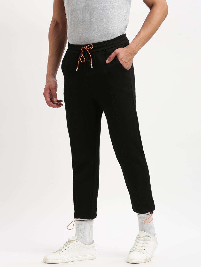 men black solid mid rise jogger - 21276810 -  Standard Image - 1