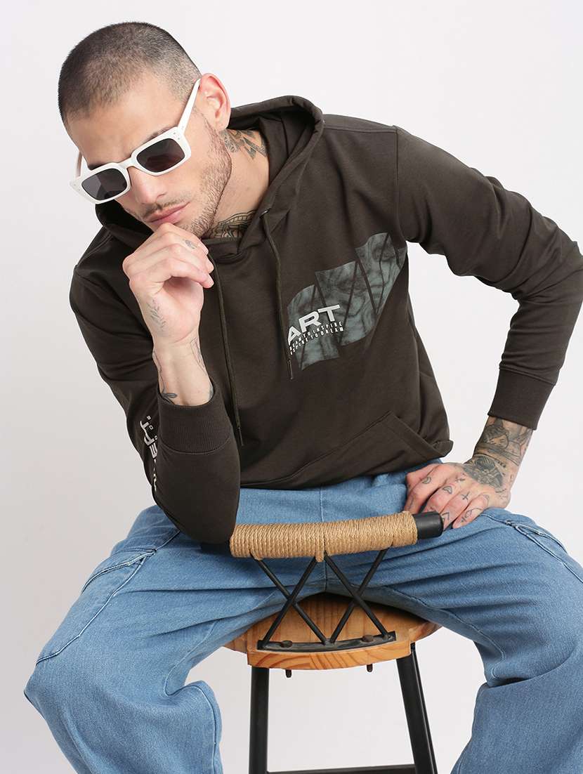 men long sleeved placement print sweatshirt - 21276864 -  Standard Image - 1