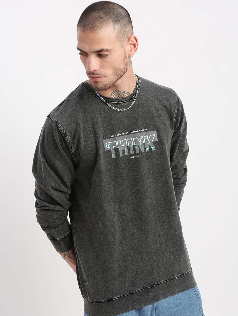 men long sleeved chest print sweatshirt - 21276868 -  Standard Image - 1