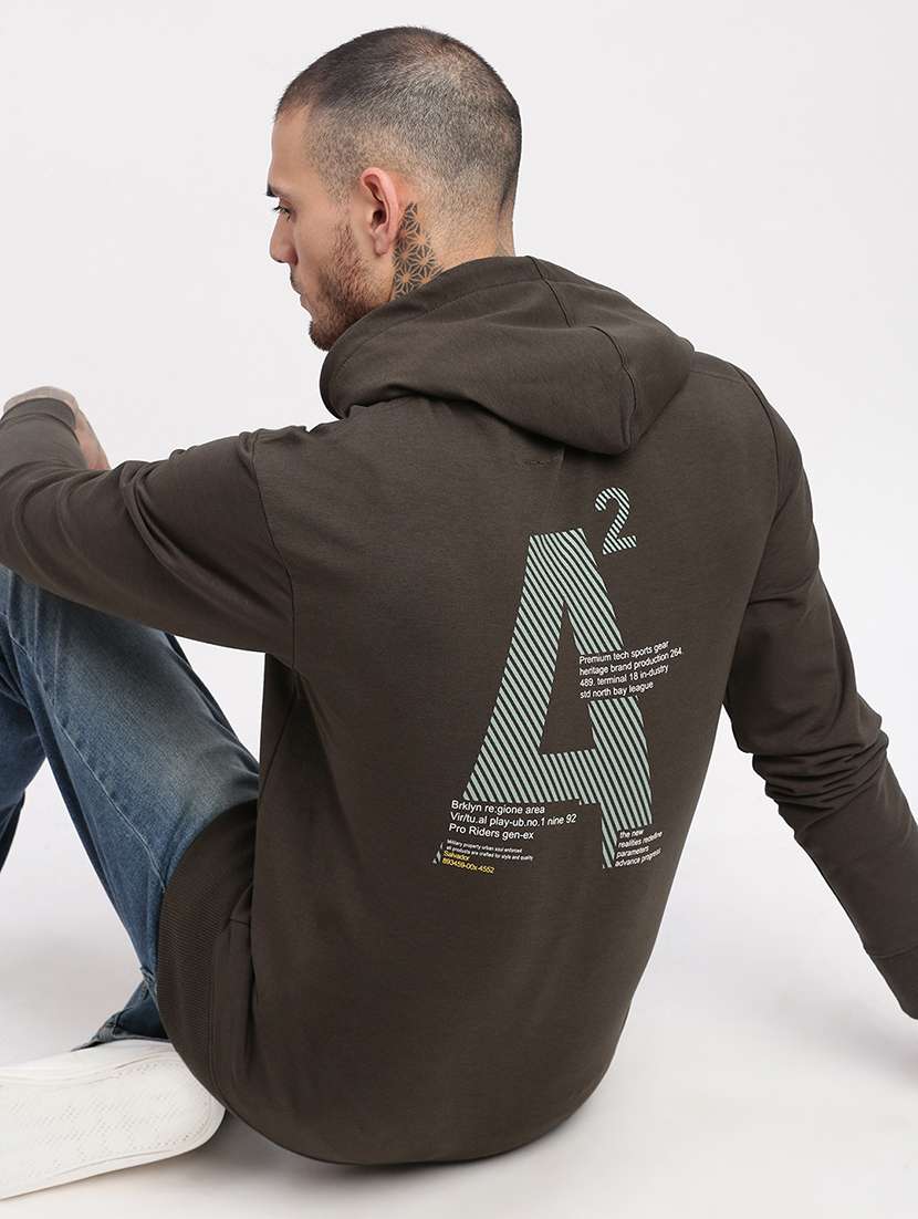 men long sleeved back print sweatshirt - 21276871 -  Standard Image - 1