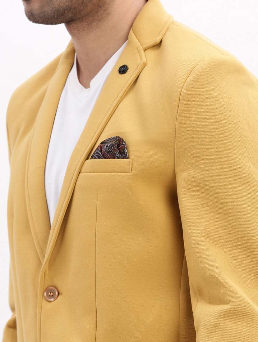men's solid notched lapel single breasted blazer - 21276880 -  Standard Image - 6