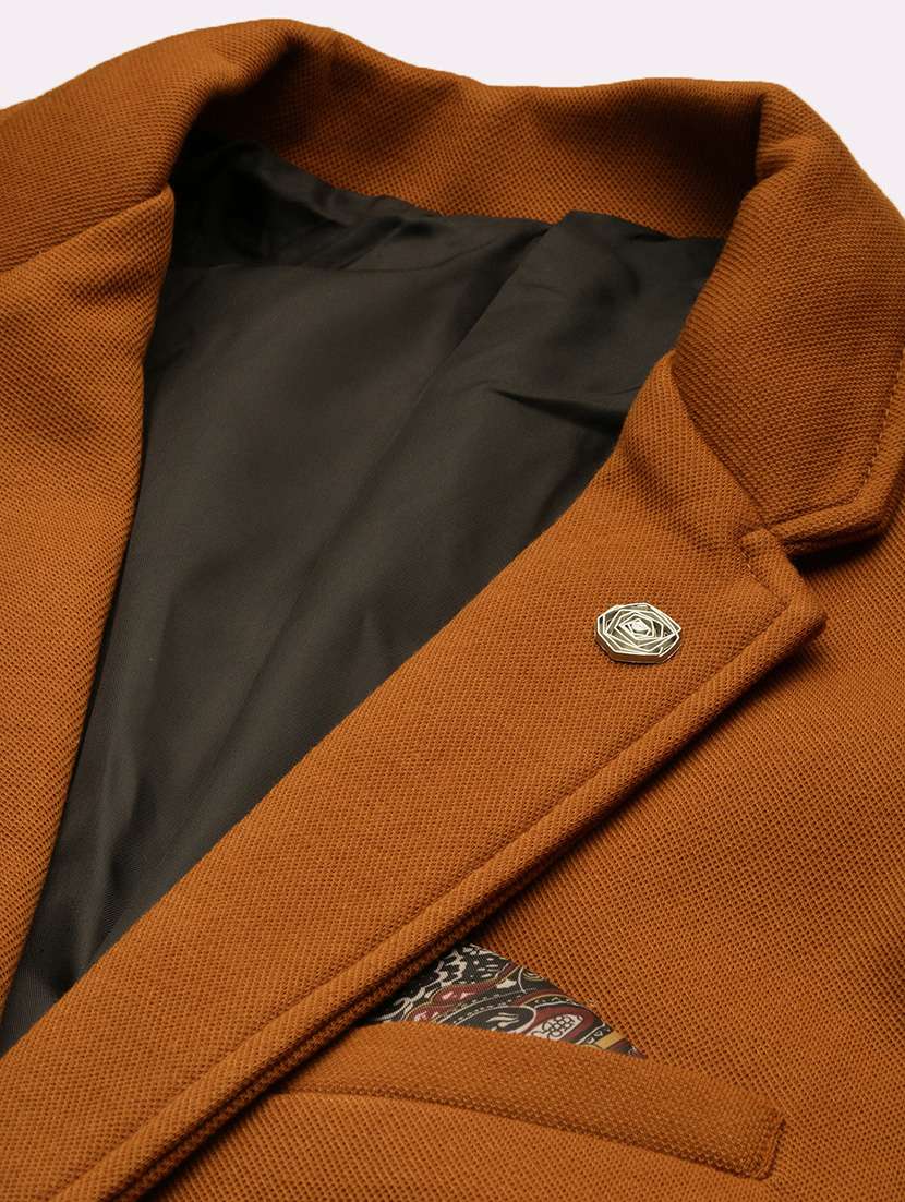 men's solid notched lapel single breasted blazer - 21276882 -  Standard Image - 6