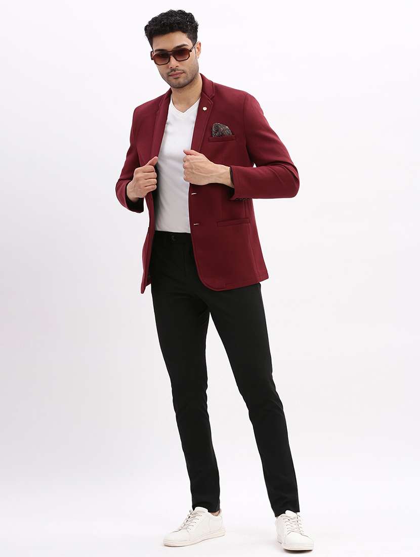 men's solid notched lapel single breasted blazer - 21276888 -  Standard Image - 4