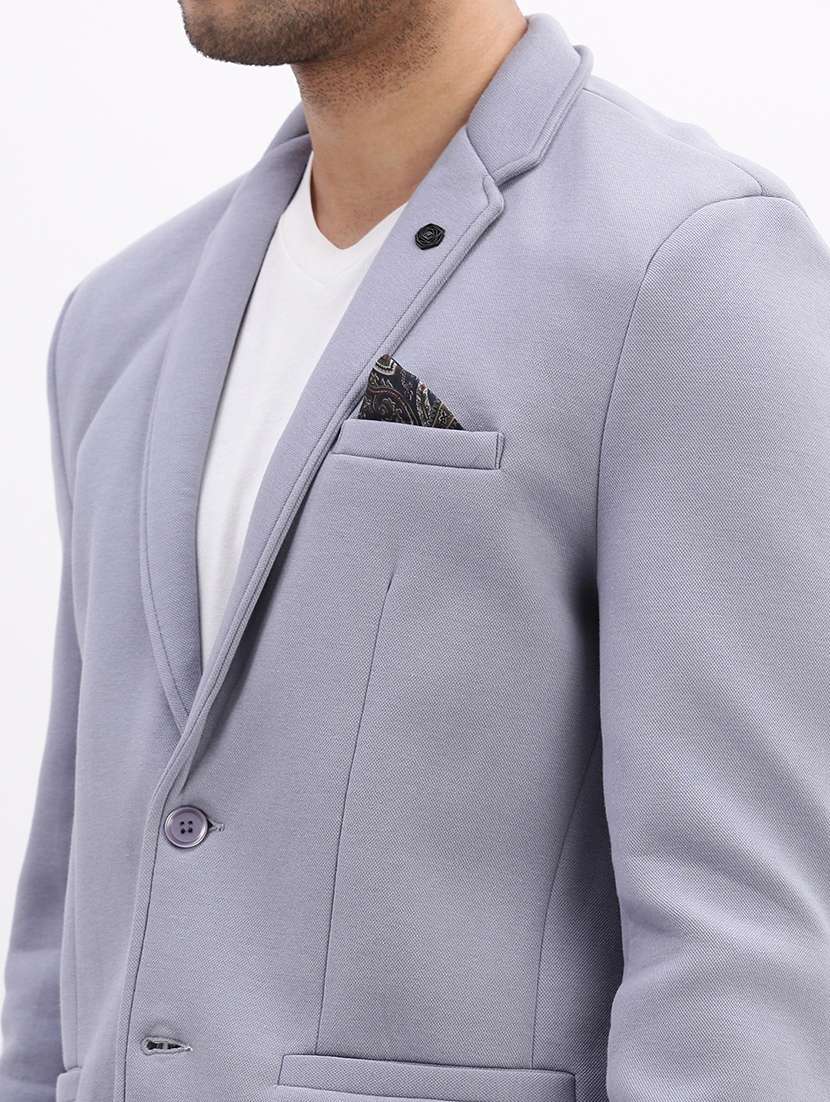 men's solid notched lapel single breasted blazer - 21276893 -  Standard Image - 6