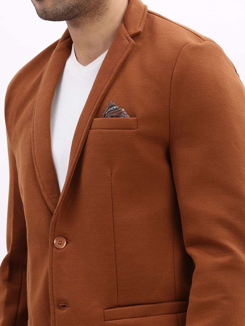 men's solid notched lapel single breasted blazer - 21276902 -  Standard Image - 6