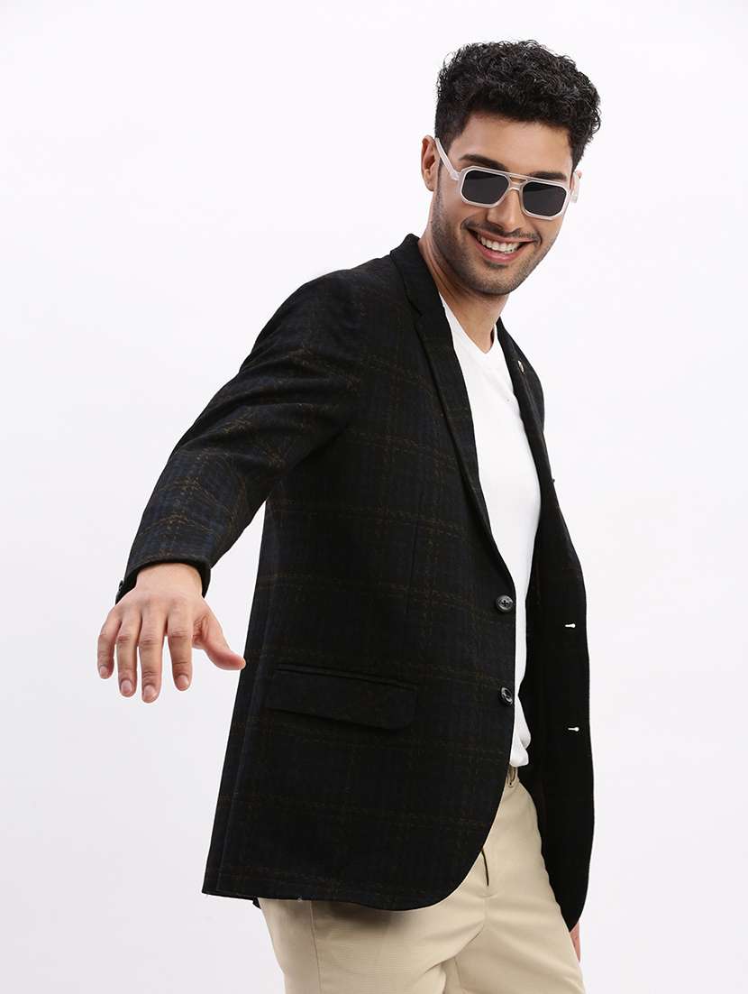 men's solid notched lapel single breasted blazer - 21276907 -  Standard Image - 1