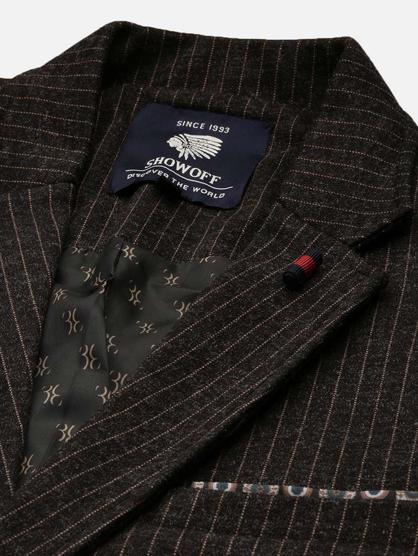 men's striped notched lapel single breasted blazer - 21276908 -  Standard Image - 6