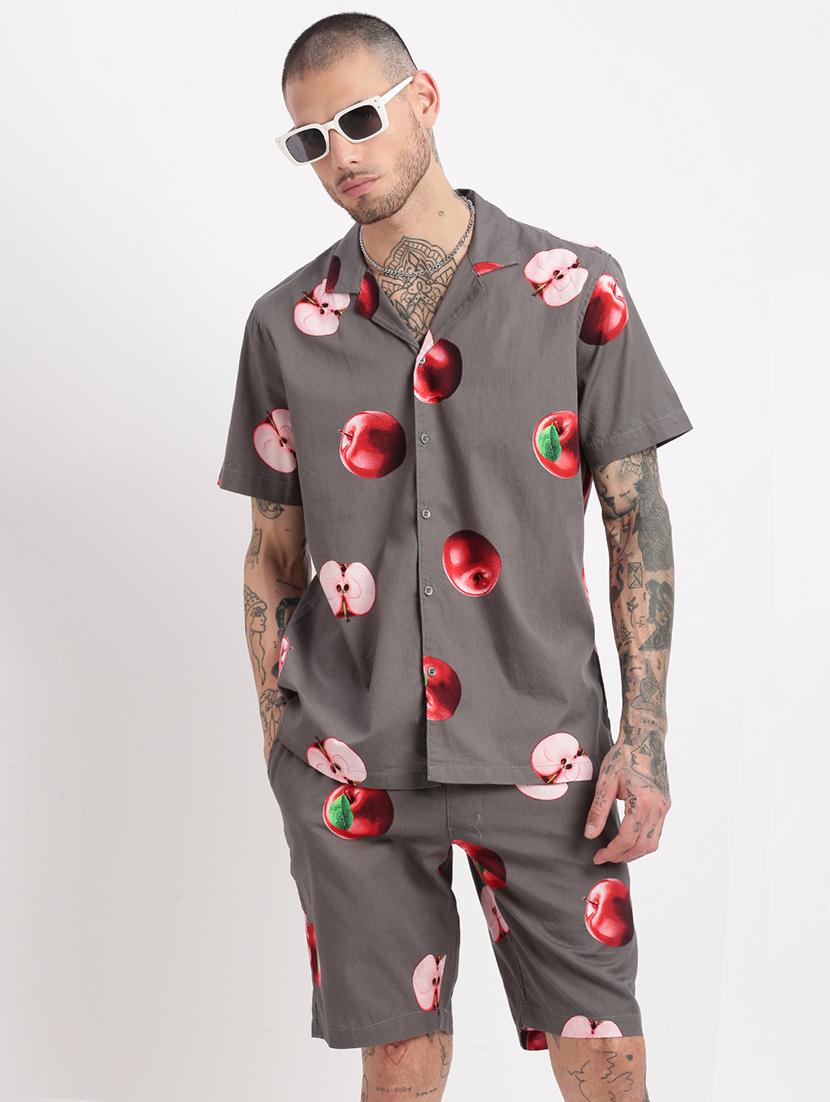 men printed cotton co-ord set - 21276927 - Standard Image - 1