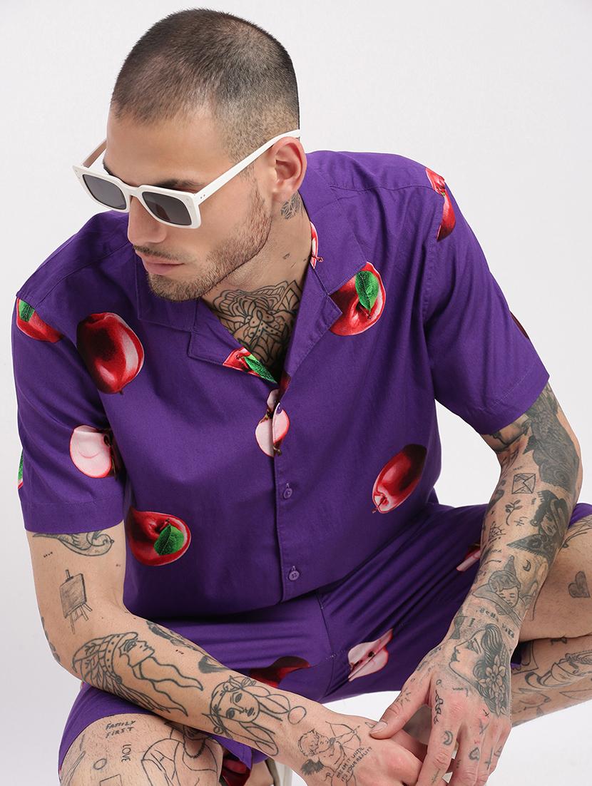 men printed cotton co-ord set - 21276928 - Standard Image - 1