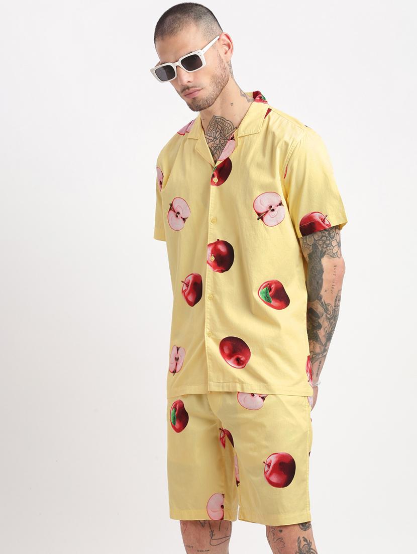 men printed cotton co-ord set - 21276929 - Standard Image - 1