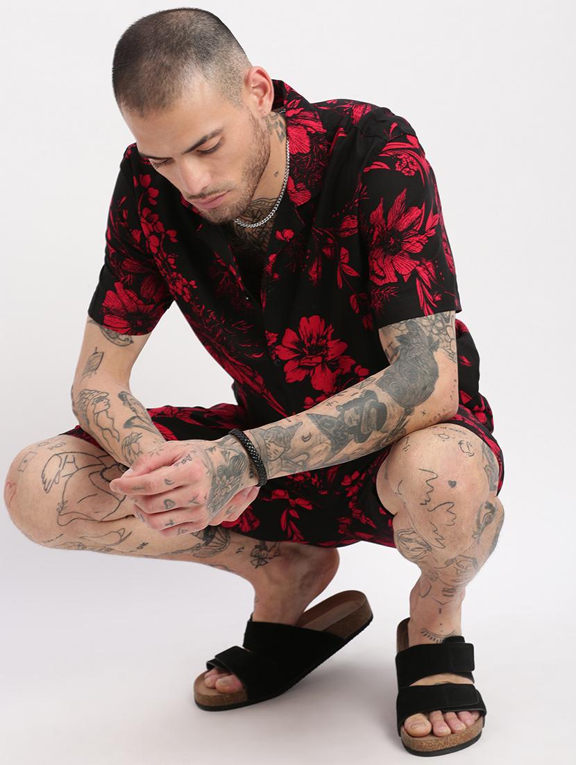 men printed cotton co-ord set - 21276936 -  Standard Image - 1