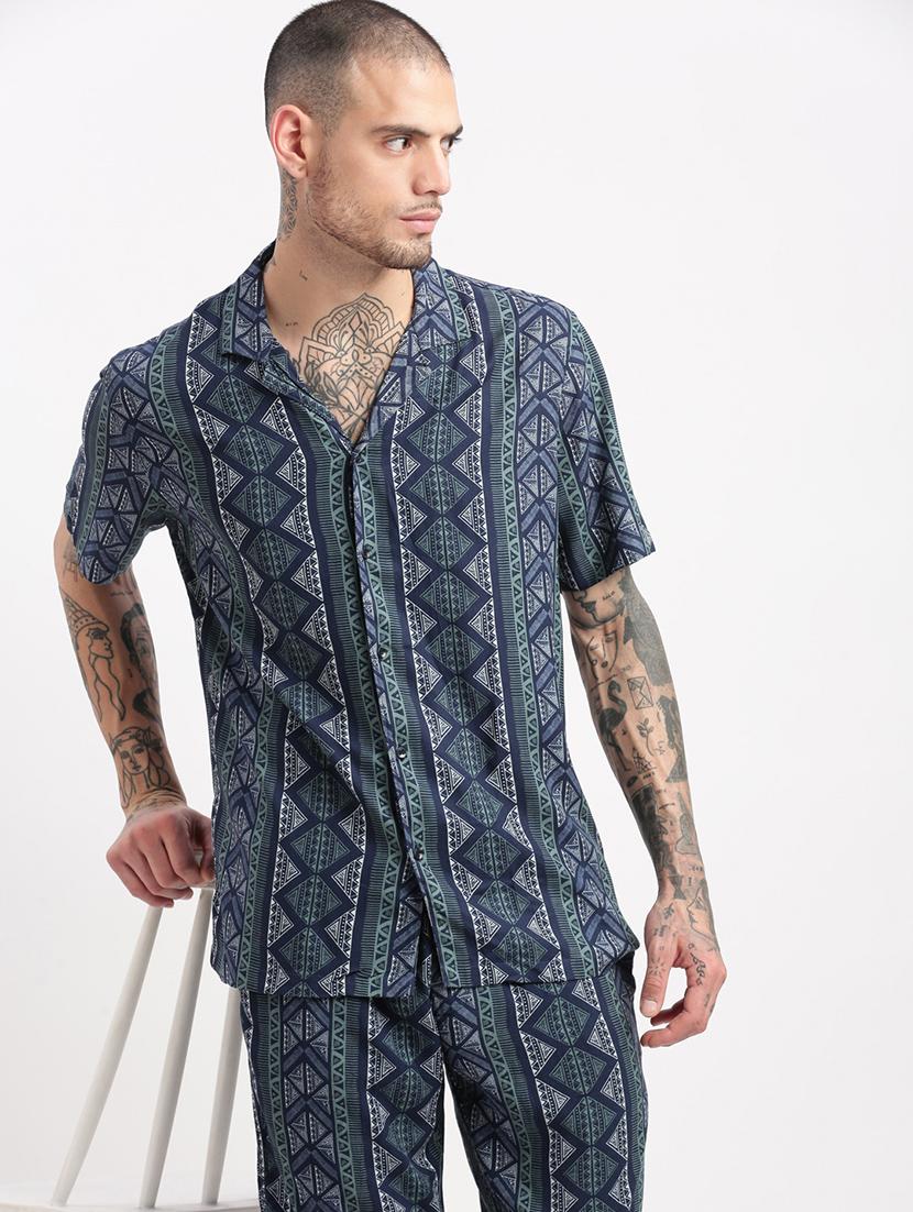 men printed cotton co-ord set - 21276937 - Standard Image - 1
