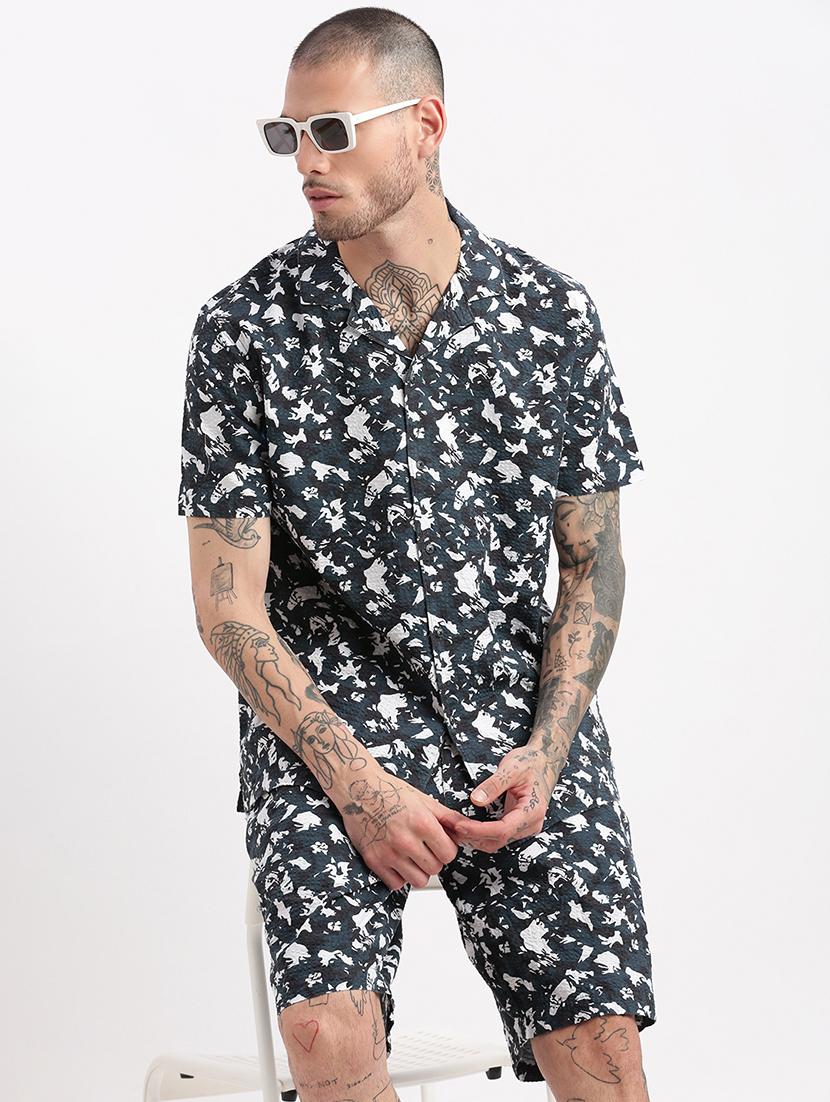 men printed cotton co-ord set - 21276943 - Standard Image - 1