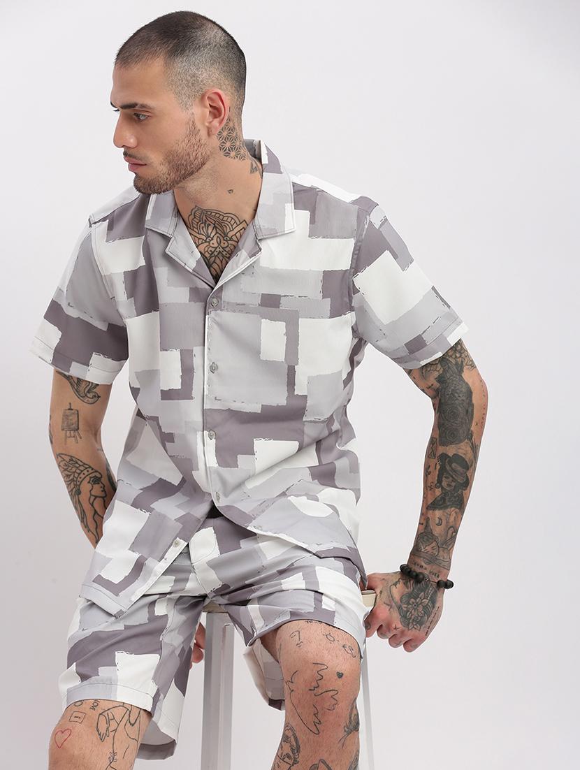 men printed cotton co-ord set - 21276952 - Standard Image - 1