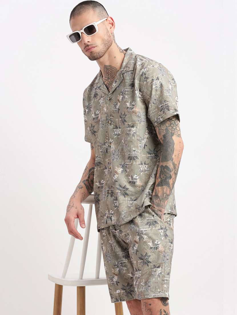 men printed cotton co-ord set - 21276954 -  Standard Image - 1