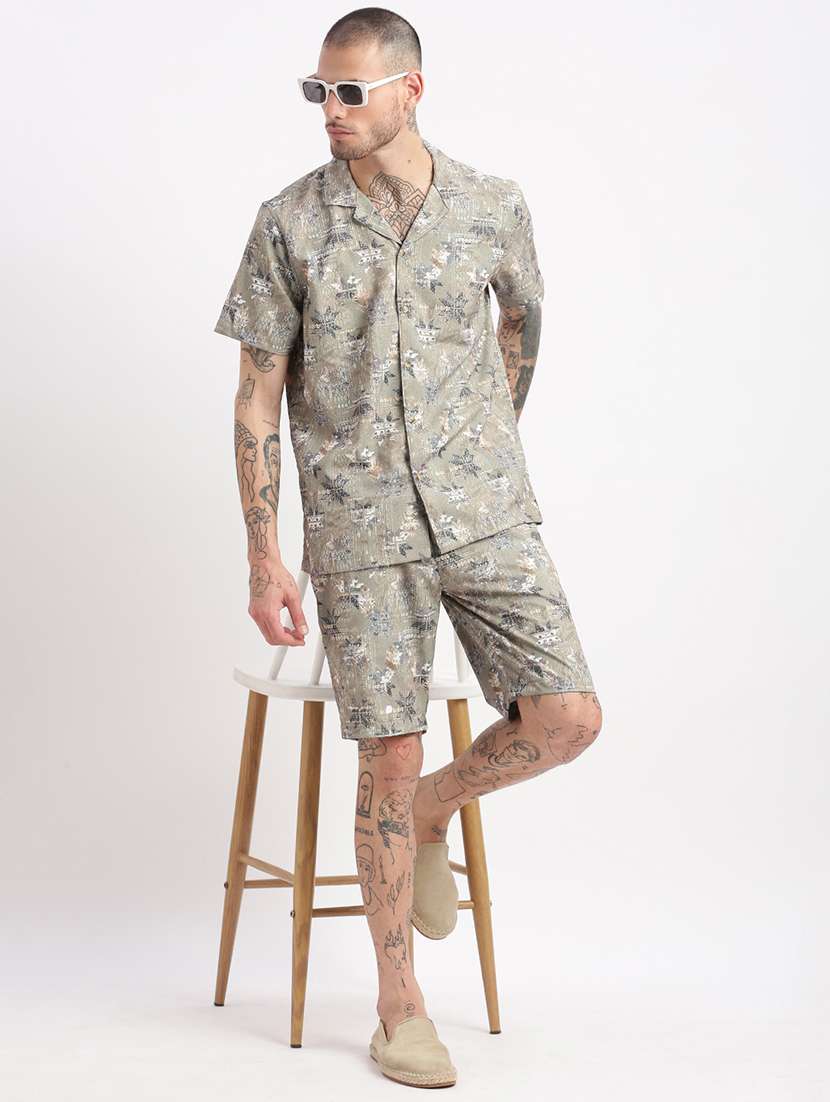 men printed cotton co-ord set - 21276954 -  Standard Image - 4