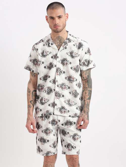 Men Printed Cotton Co Ord Set
