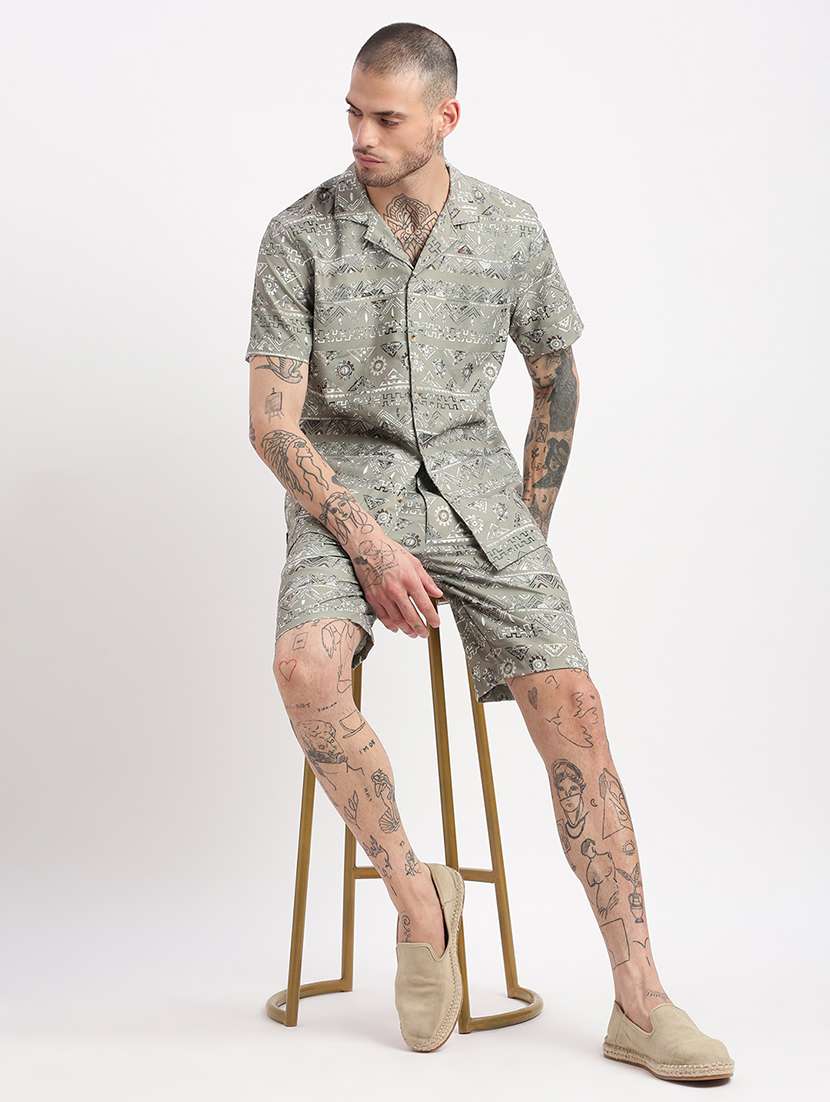 men printed cotton co-ord set - 21276964 -  Standard Image - 4
