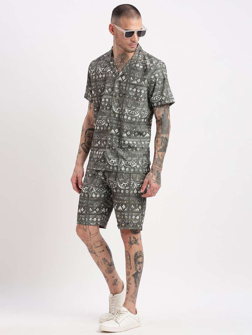 men printed cotton co-ord set - 21276966 -  Standard Image - 4