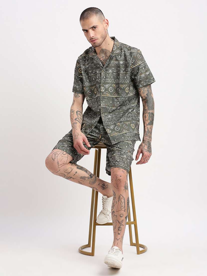men geometric printed co-ord sets - 21276968 -  Standard Image - 4