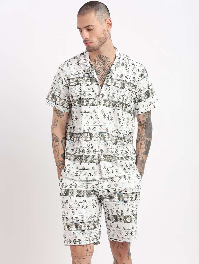men geometric printed co-ord sets