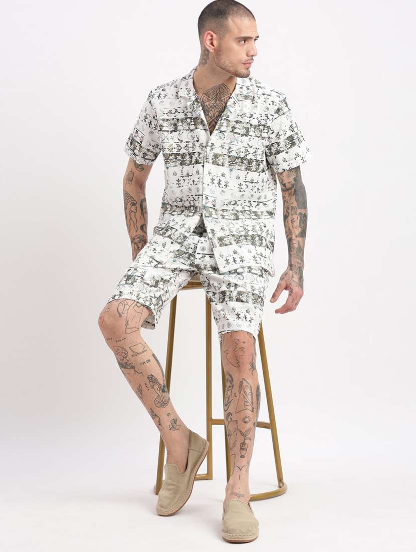 men geometric printed co-ord sets - 21276972 -  Standard Image - 4