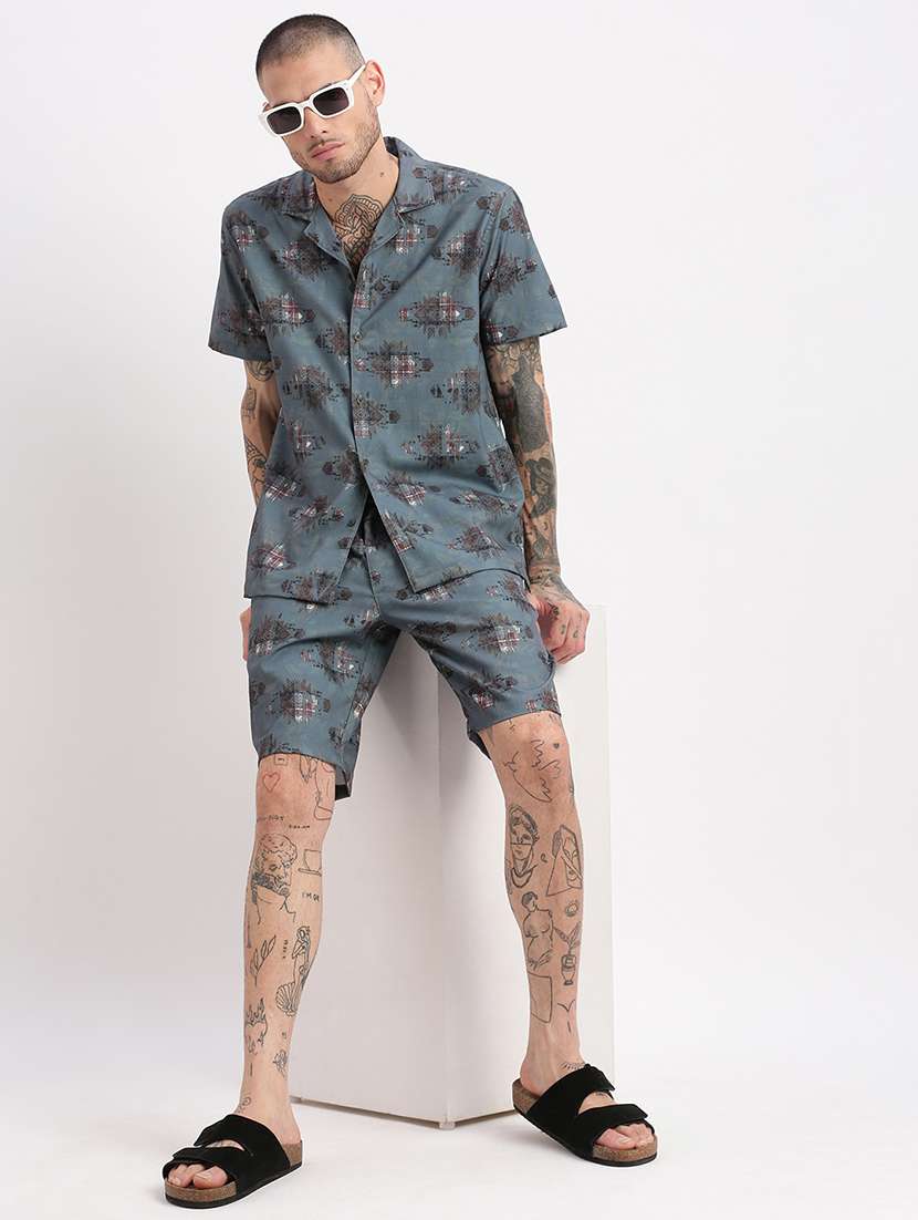 men printed cotton co-ord set - 21276974 -  Standard Image - 4