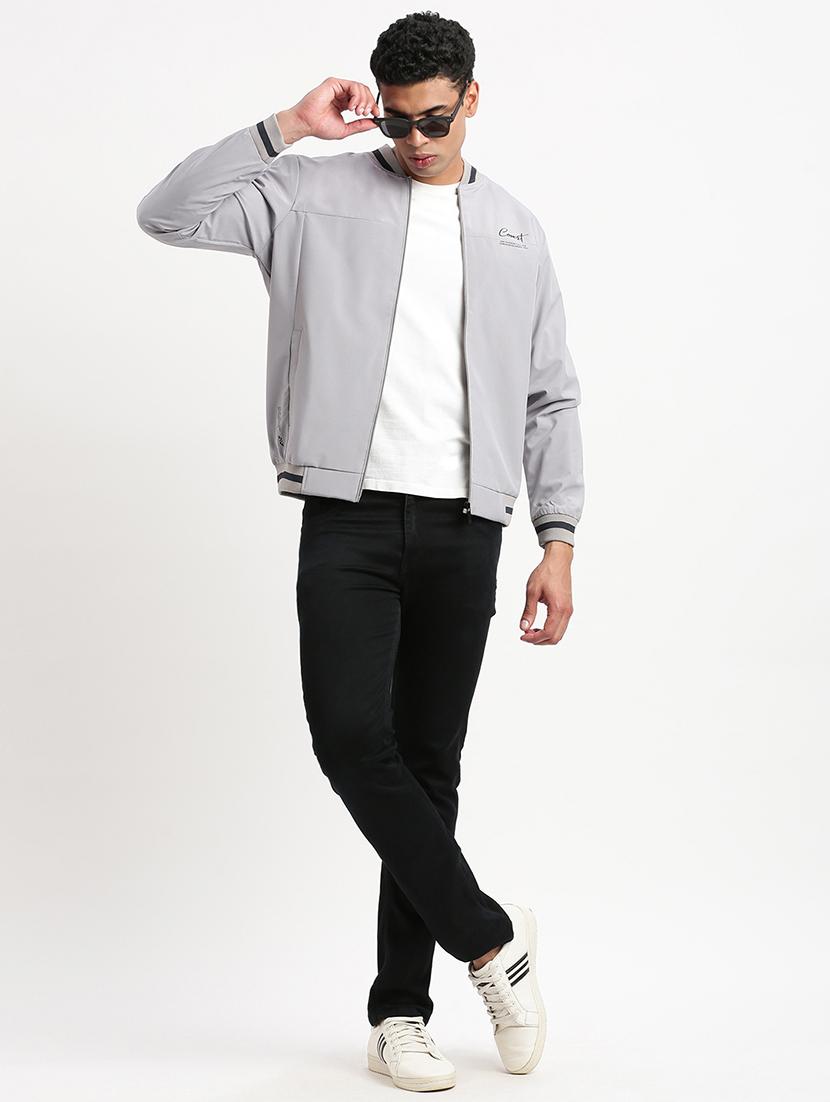 men long sleeves mandarin neck bomber jacket - 21277084 - Standard Image - 4
