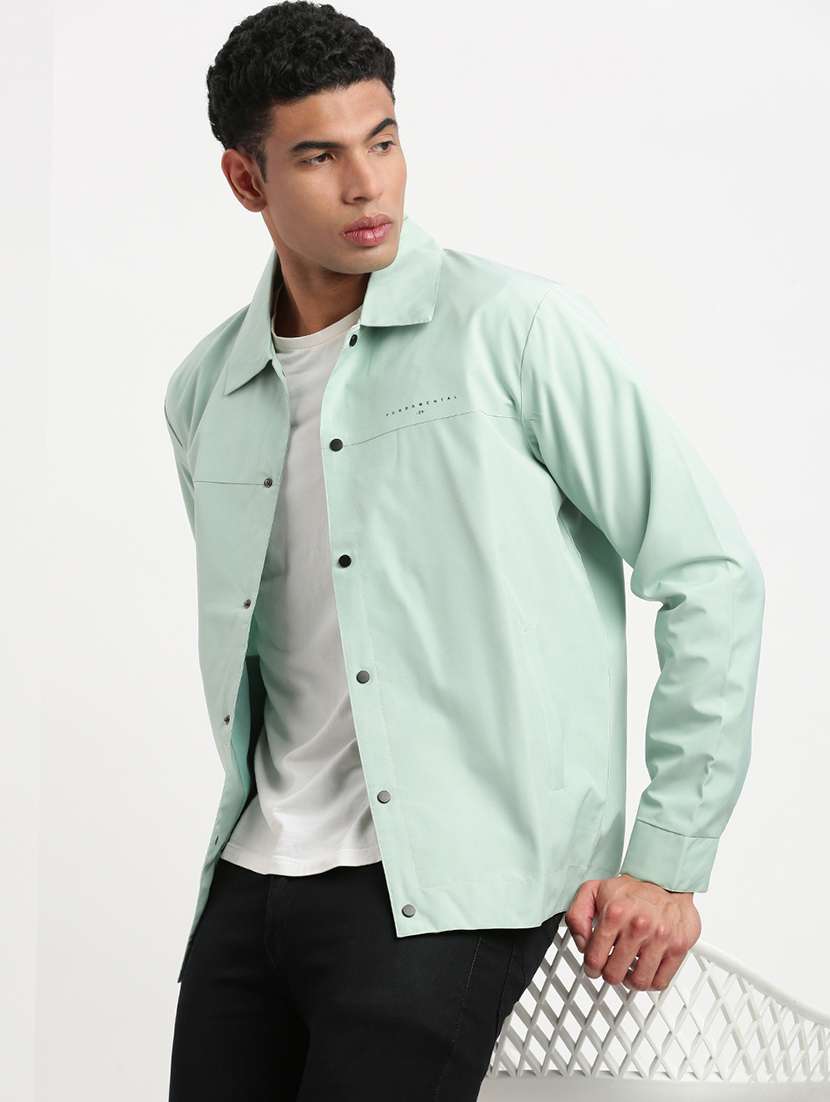 men solid long sleeves casual jackets - 21277094 -  Standard Image - 1