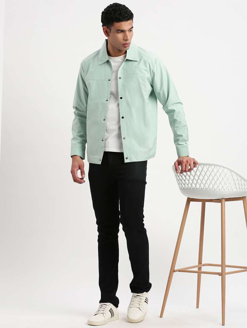 men solid long sleeves casual jackets - 21277094 -  Standard Image - 4