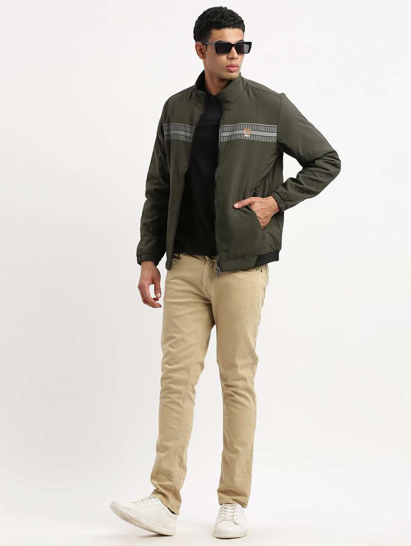 men olive long sleeves bomber jackets - 21277113 -  Standard Image - 4