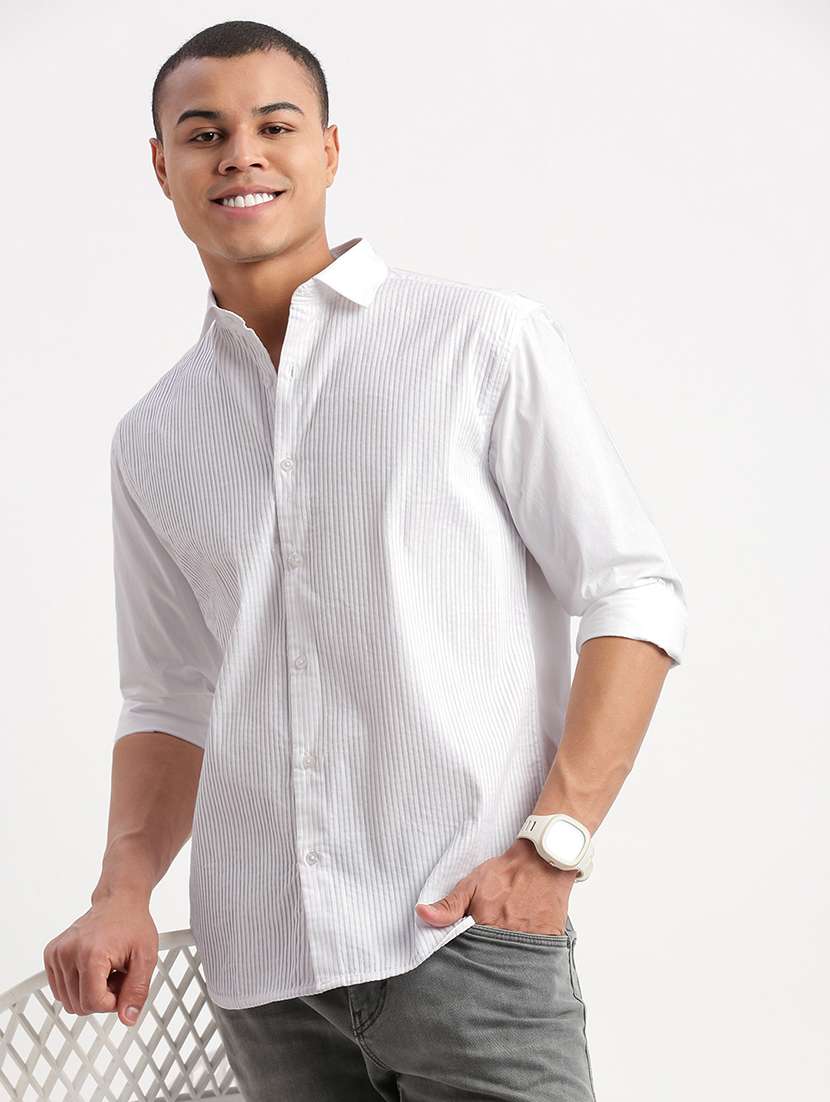 white striped casual shirt - 21277144 -  Standard Image - 1