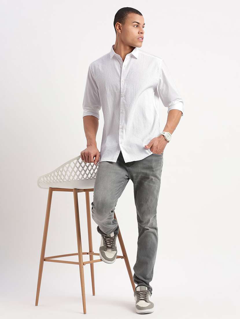 white striped casual shirt - 21277144 -  Standard Image - 4