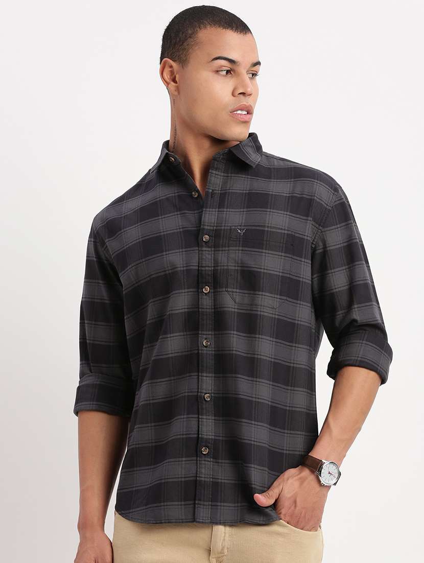 men checkered casual shirt