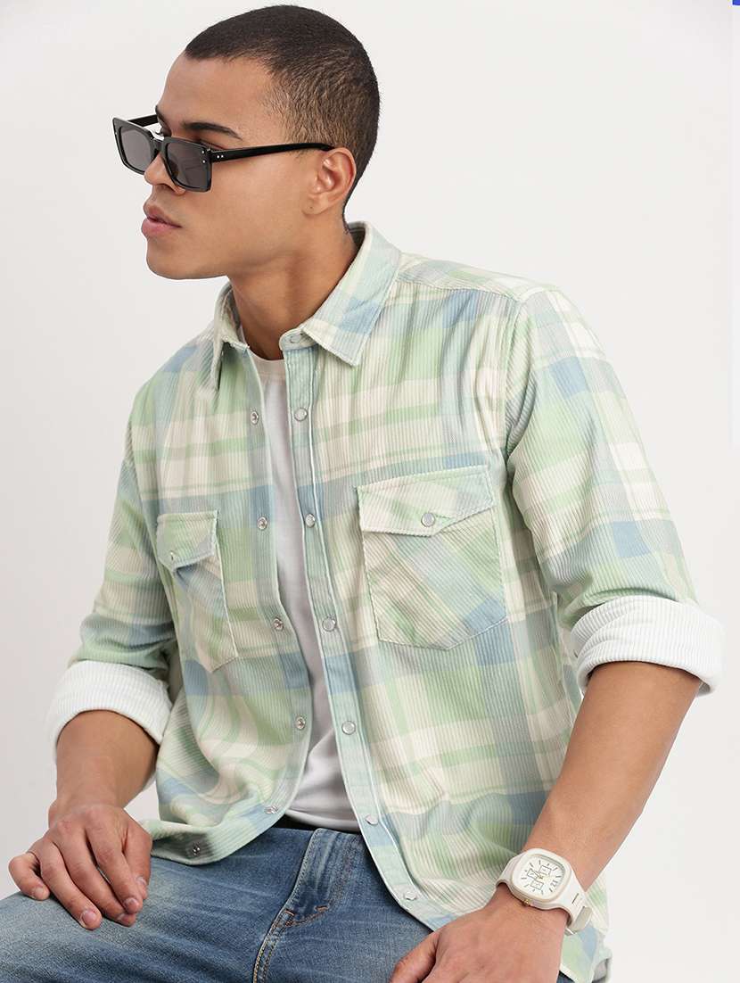 men checkered casual shirt - 21277155 -  Standard Image - 1