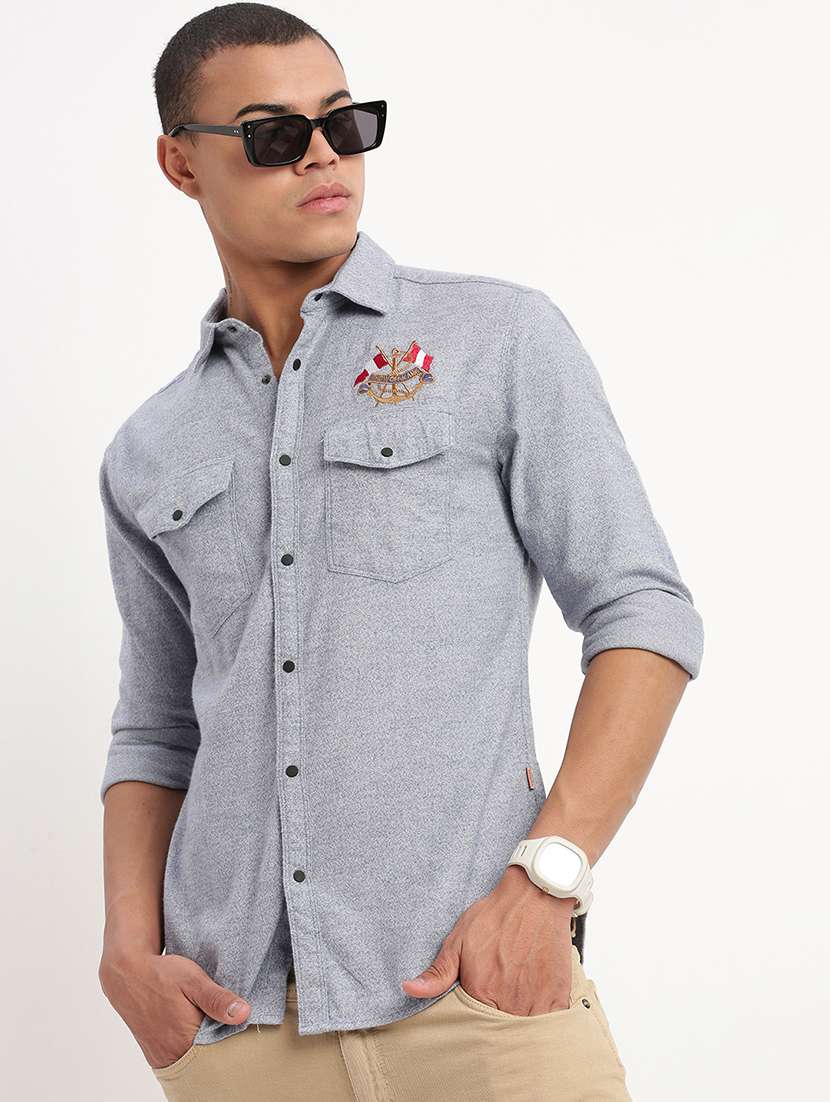 men solid casual shirt - 21277176 -  Standard Image - 1