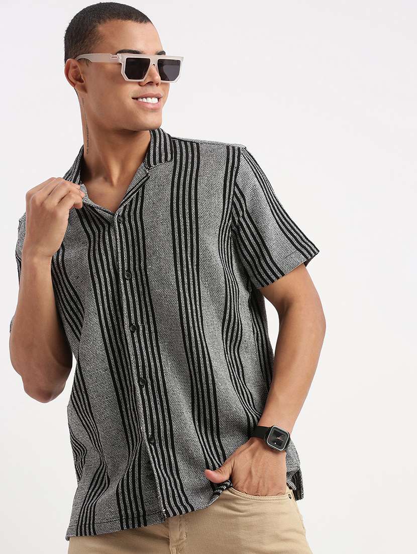 men striped casual shirt - 21277184 - Standard Image - 1