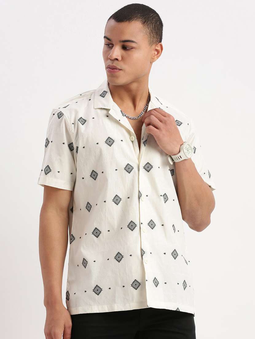 men printed casual shirt