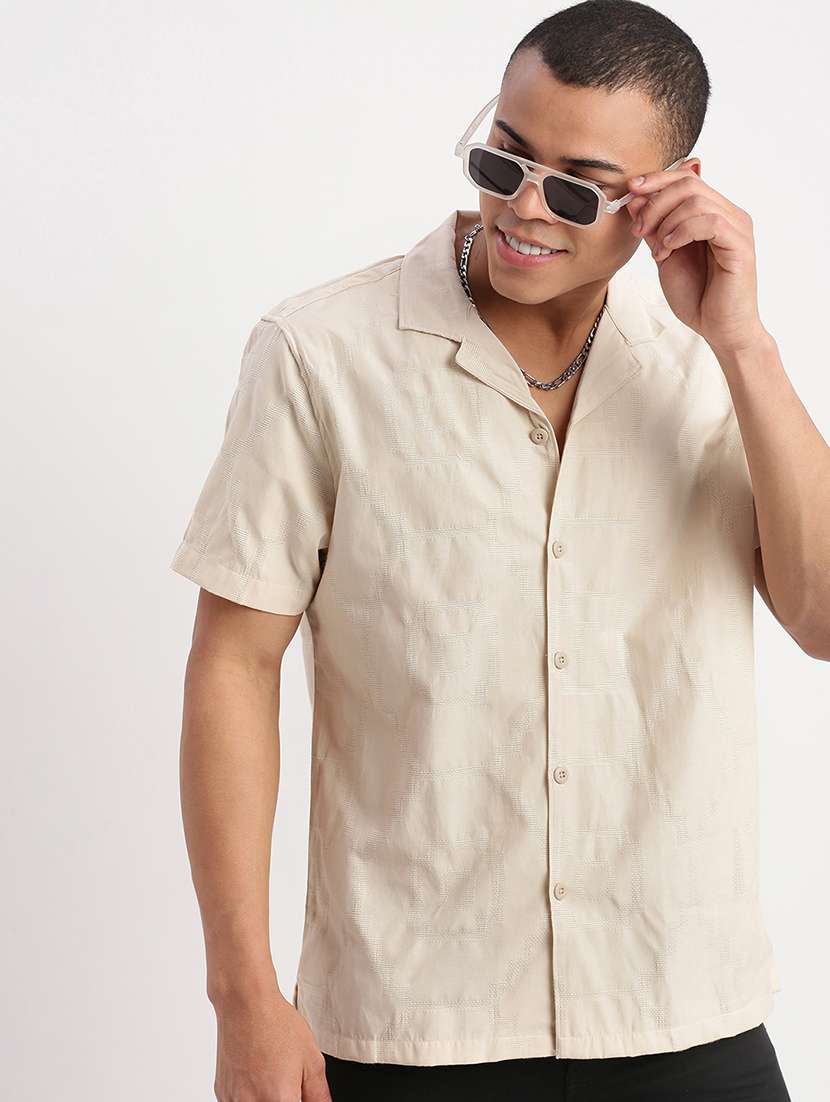 men self design casual shirt - 21277205 -  Standard Image - 1