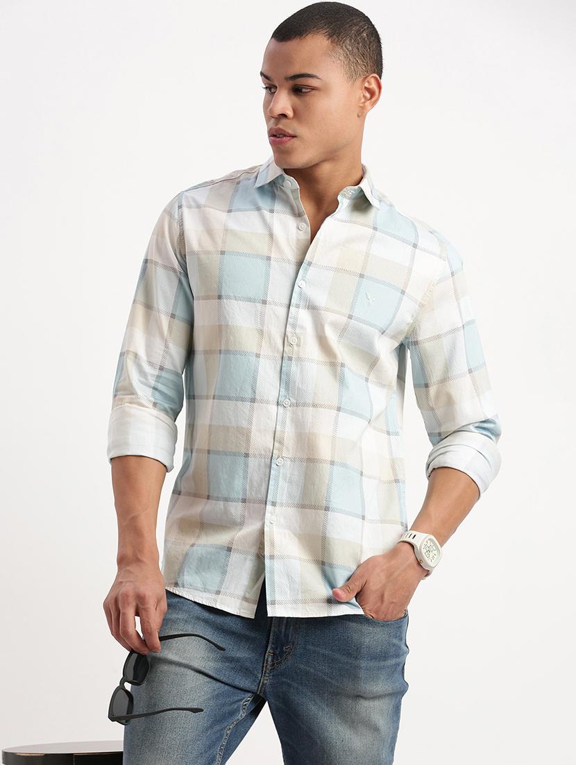 men checkered casual shirt - 21277226 - Standard Image - 1