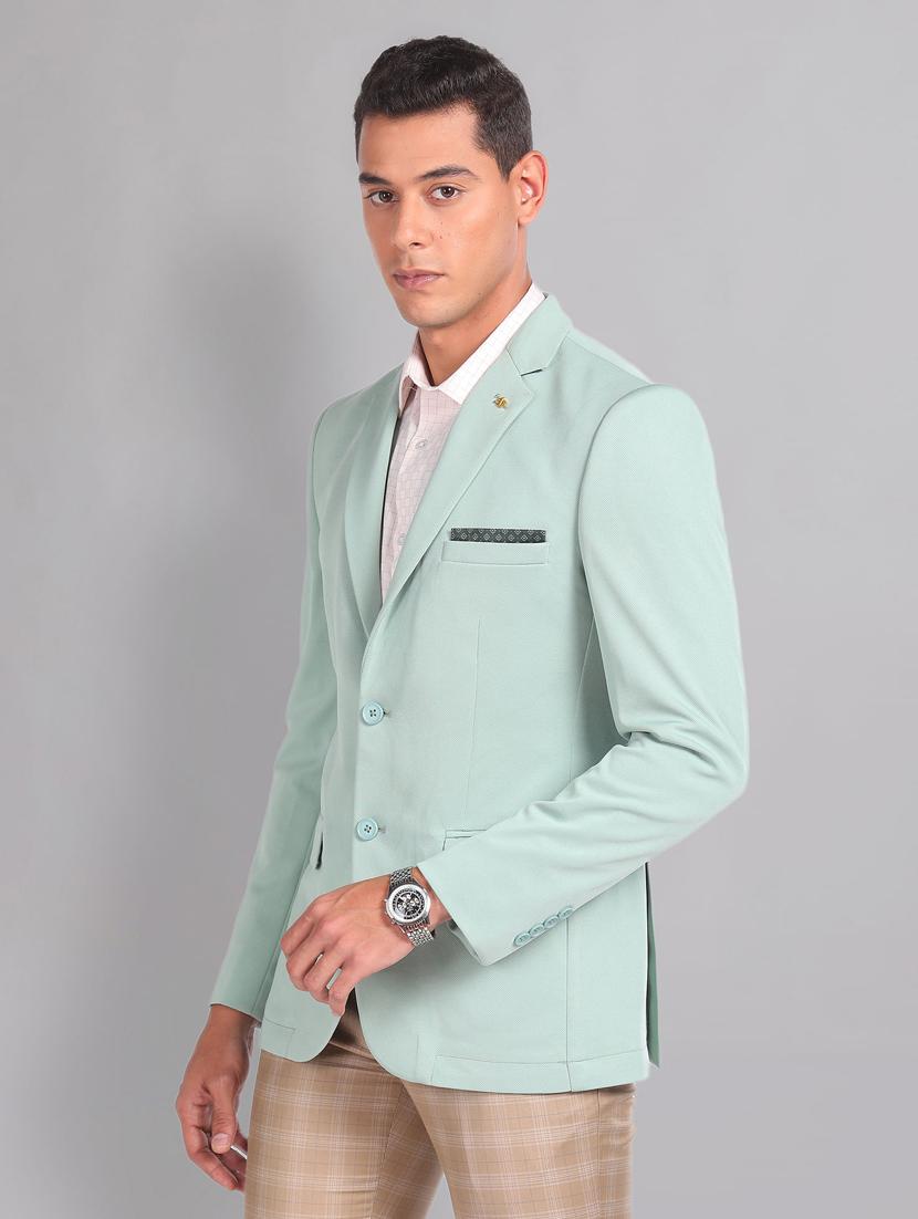 men long sleeved solid single breasted formal blazer - 21277257 - Standard Image - 1