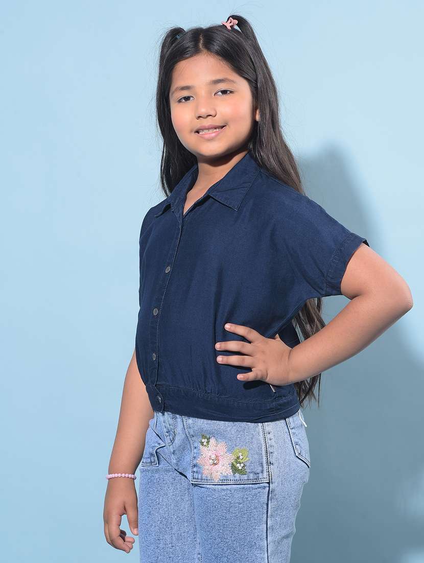 navy blue viscose top - 21277325 - Standard Image - 1