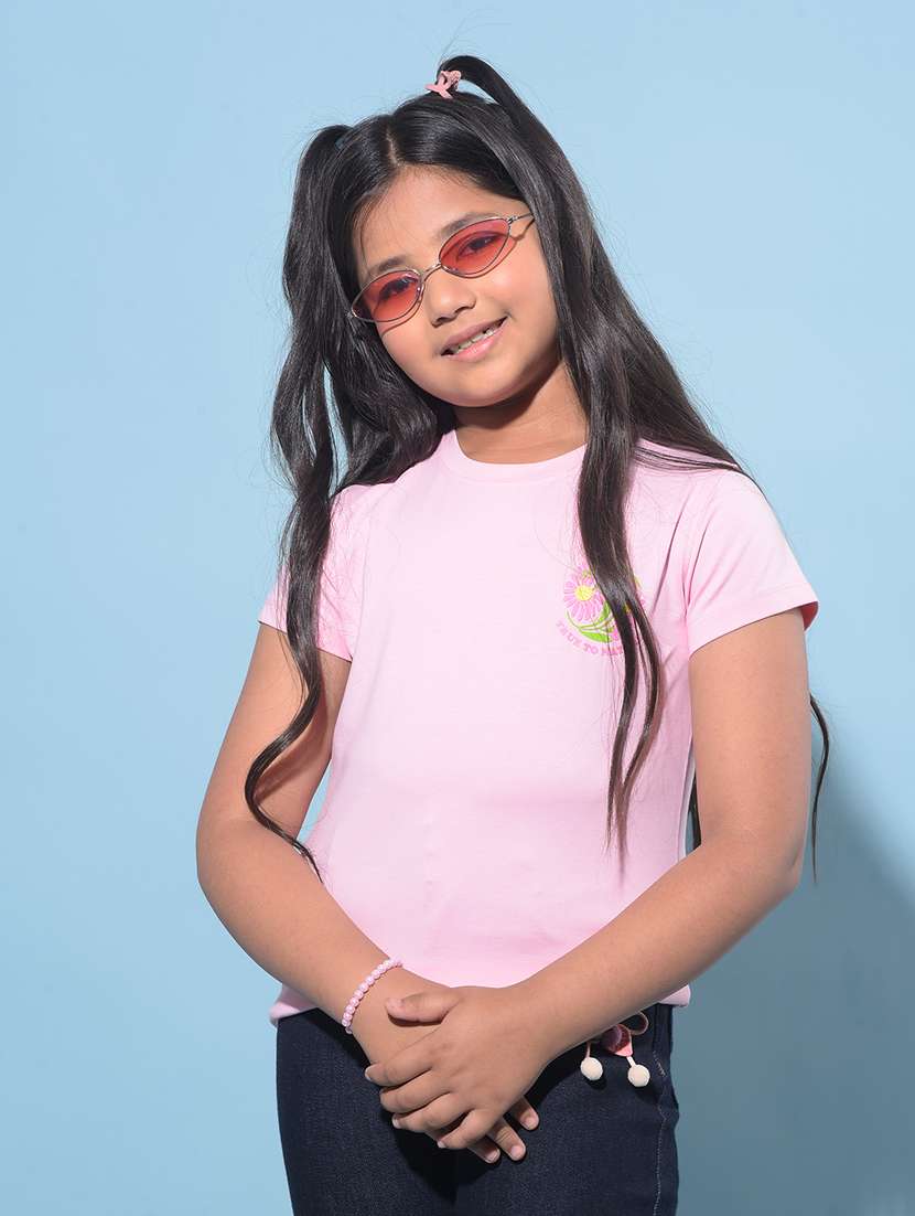 pink cotton regular tee