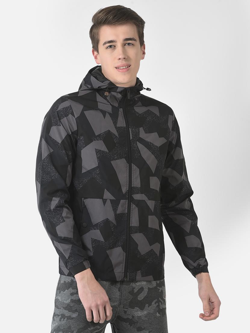 men black printed casual jacket - 21277358 - Zoom Image - 0